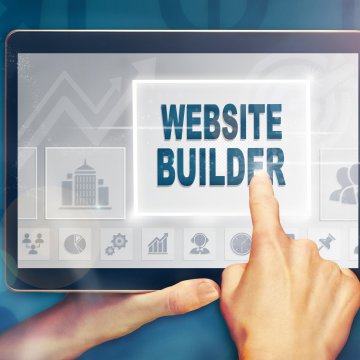 features benefits website builder site123 finger on ipad touch display 